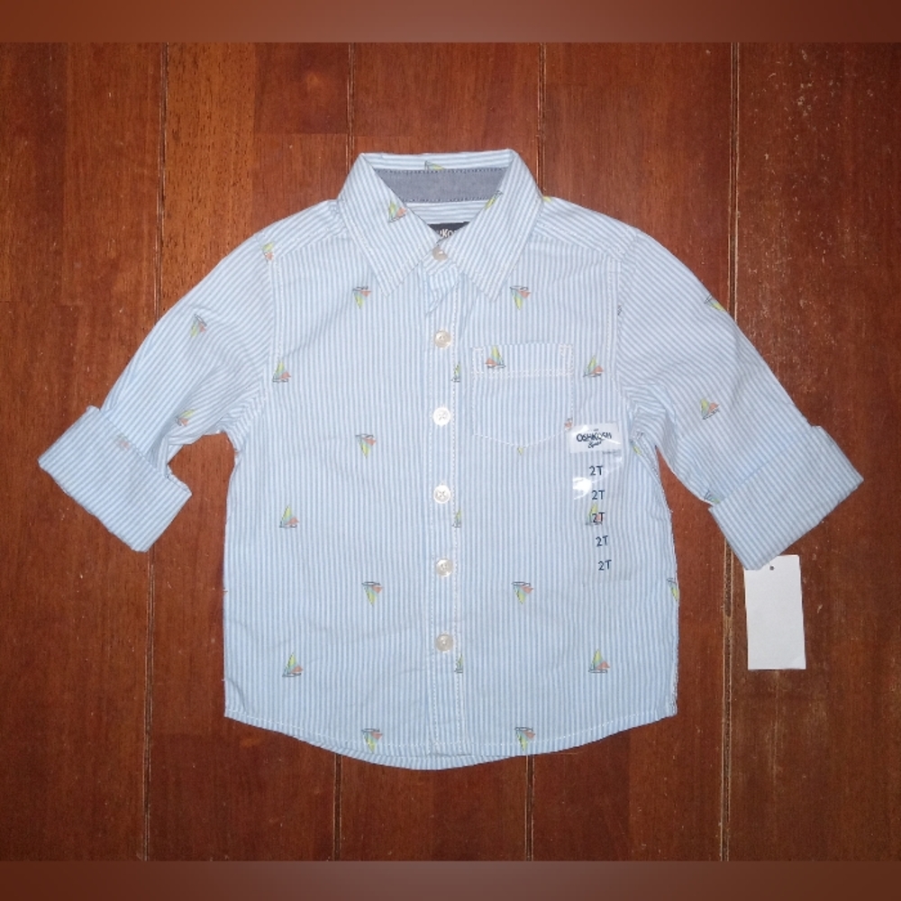 2t Nwt Oshkosh Bgosh button down shirt - Picture 2 of 6